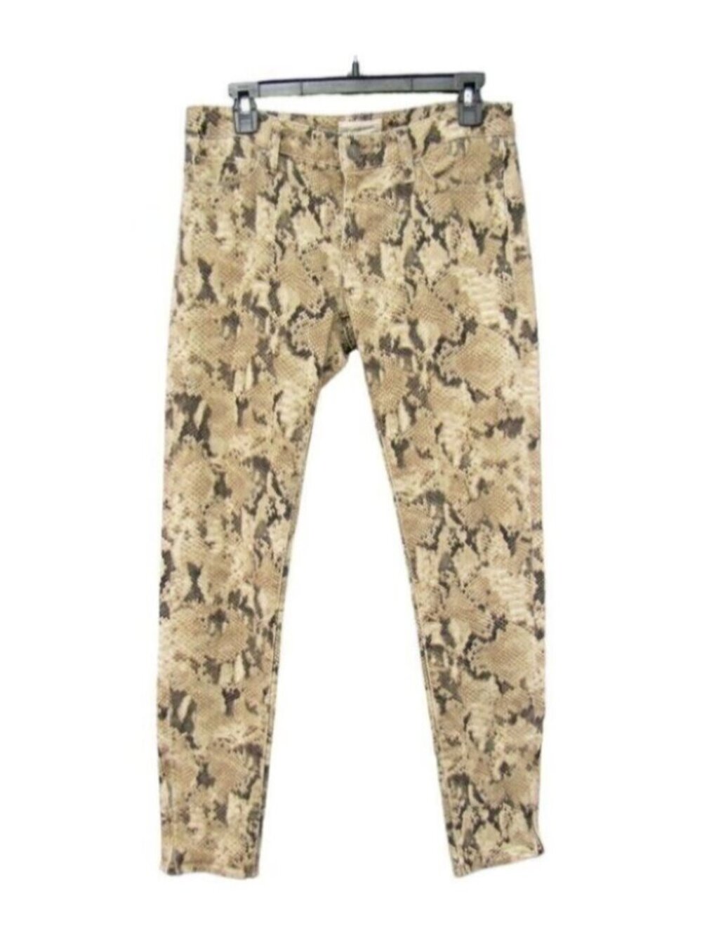 Denim & Supply Ralph Lauren Beige Snakeskin Print Skinny Jeans Size 28 Zip Ankle